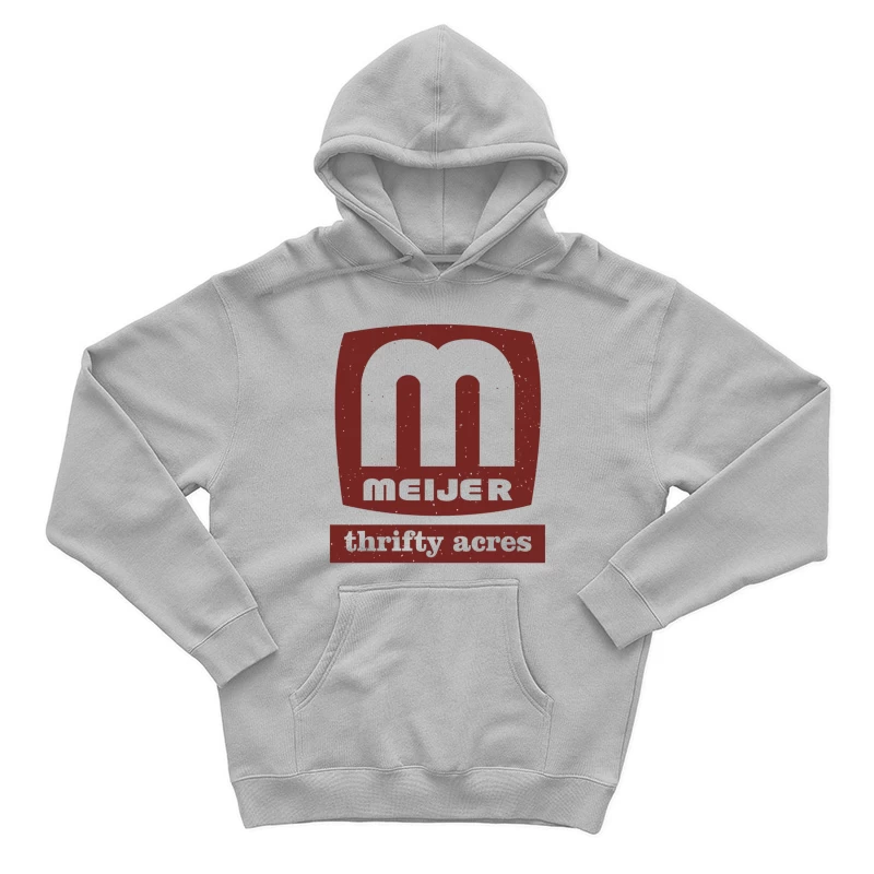 Vintage Meijer Thrifty Acres Retail Logo in Maroon Male Pullover Hoodie