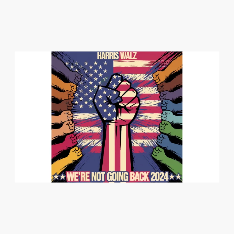 Diverse Unity: American Political Protest Poster for 2024 Election Travel Mug
