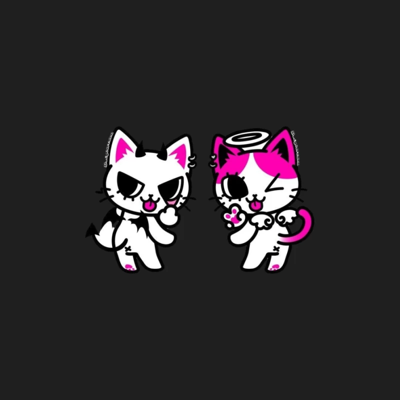 Teufel und Engel Katzen Herren Tanktops