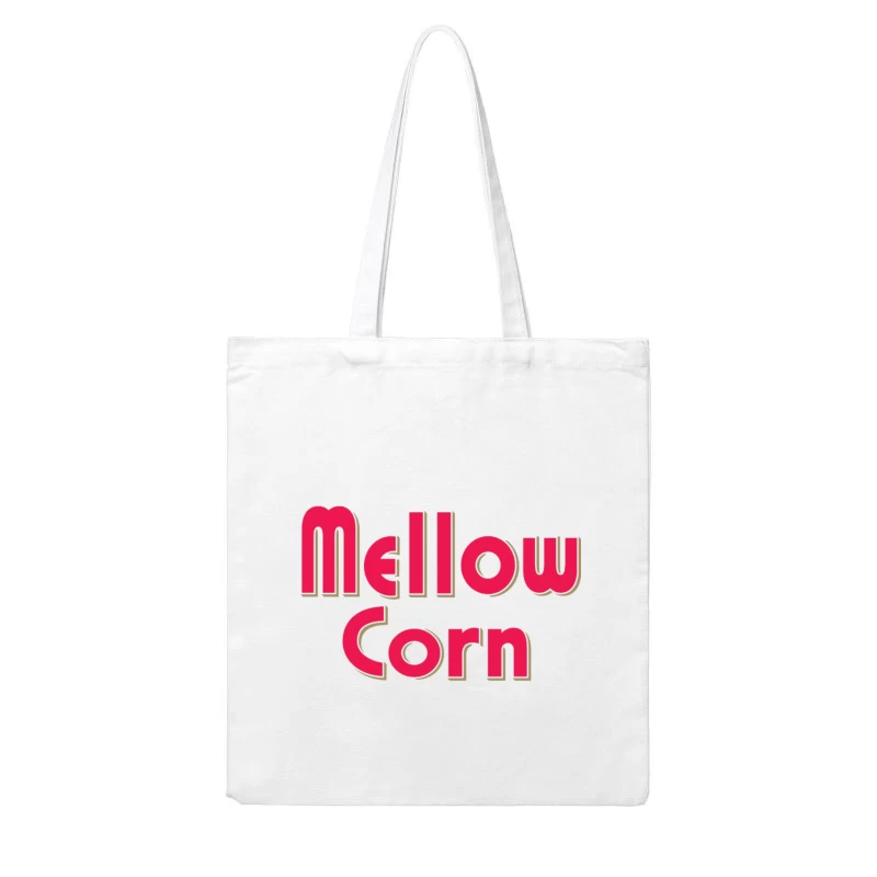 Retro Pink "Mellow Corn" Typography Logo Design Cotton Tote Bag