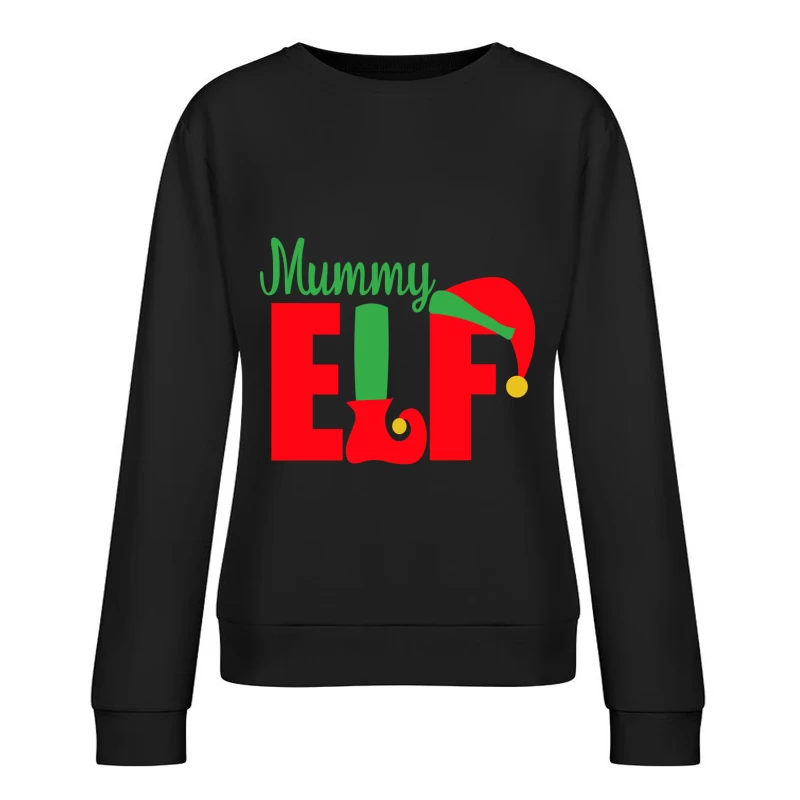 Conception Maman Elfe de Noël Colorée Femme Sweat-shirt à enfiler