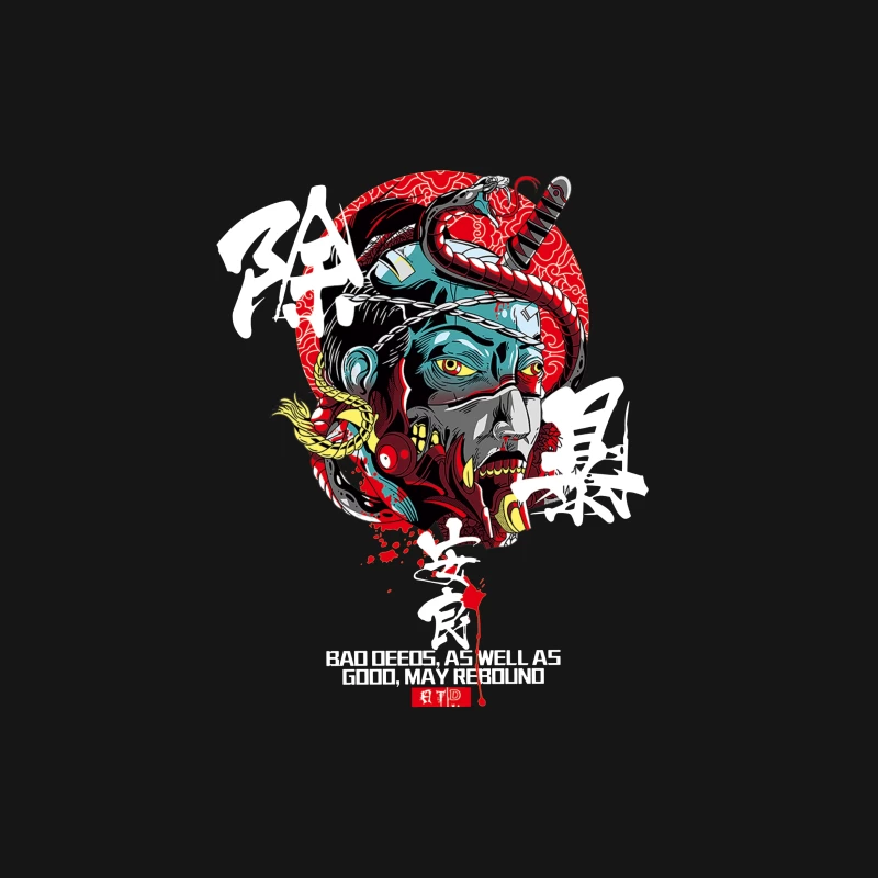 Cyberpunk Samurai Illustration Herren T-Shirt