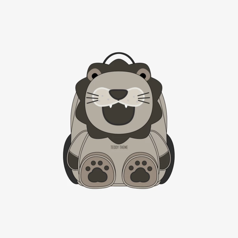 Sac à dos Lion mignon pour enfants Homme Manches Longues T-Shirt