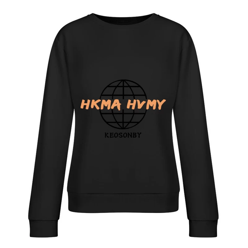 Globale Schriftzug Kunst Damen Pullover Sweatshirt