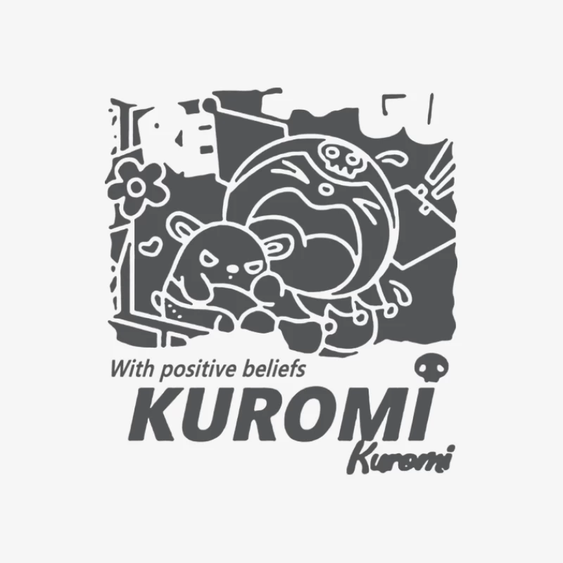 Kuromi und Freunde mit Blumen Herren Langarm T-Shirt