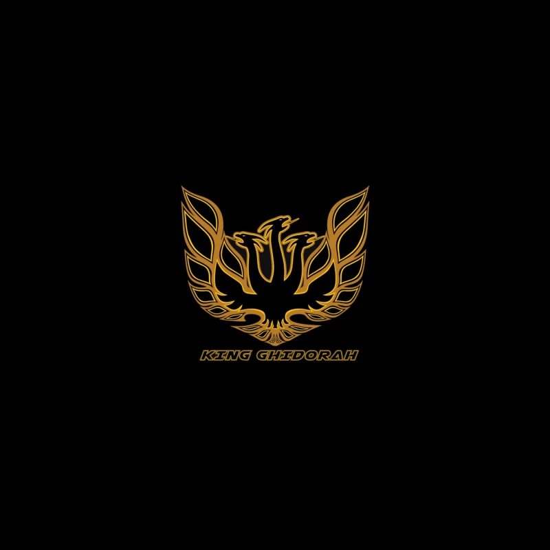 Black and Gold Phoenix King Ghidorah Emblem Logo Desk Mat