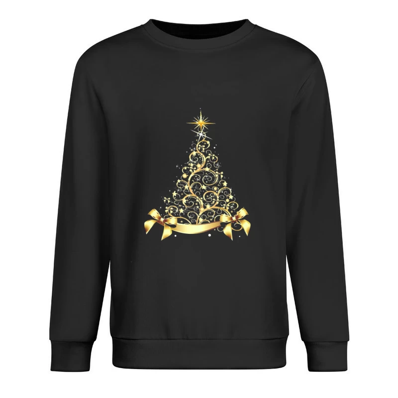 Sapin de Noël doré avec rubans Homme Sweat-shirt à enfiler