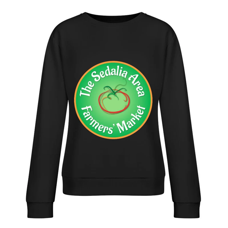 Sedalia Area Farmers' Market Circular Green Logo with Tomato Design Female Pullover Sweatshirt