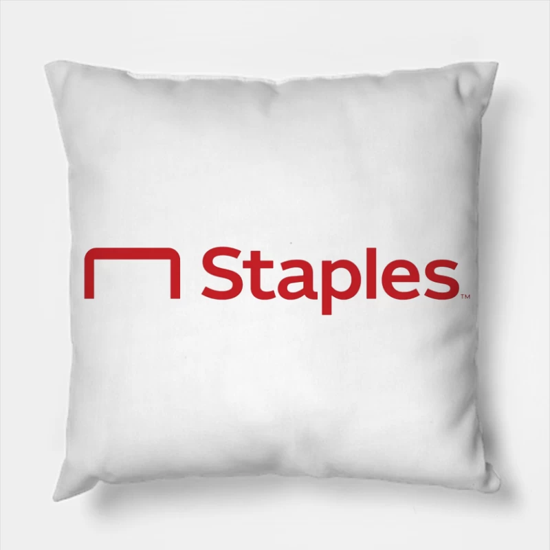 Staples Office Supply Retail Company Logo in Red Throw Pillow