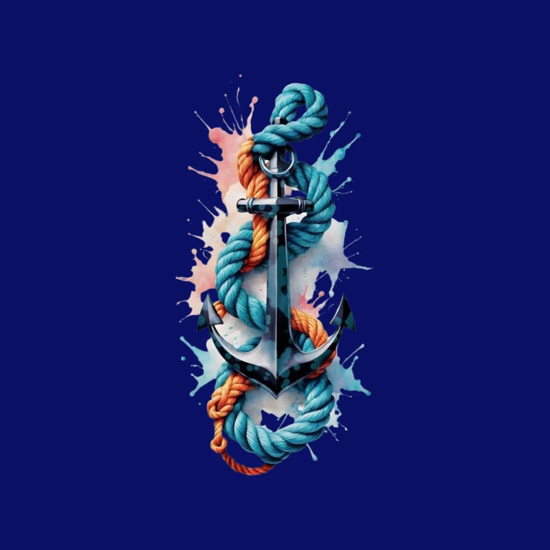 Anchor with Colorful Ropes Mouse Pad