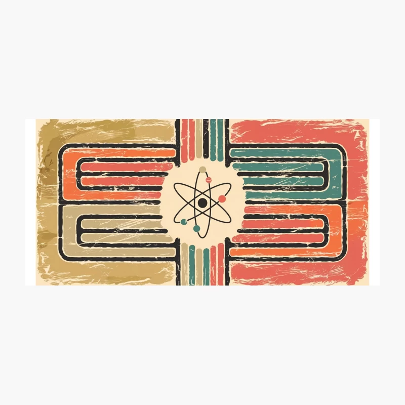 Retro Atomic Science Illustration: Mid-Century Modern Abstract Poster Coffee Mug