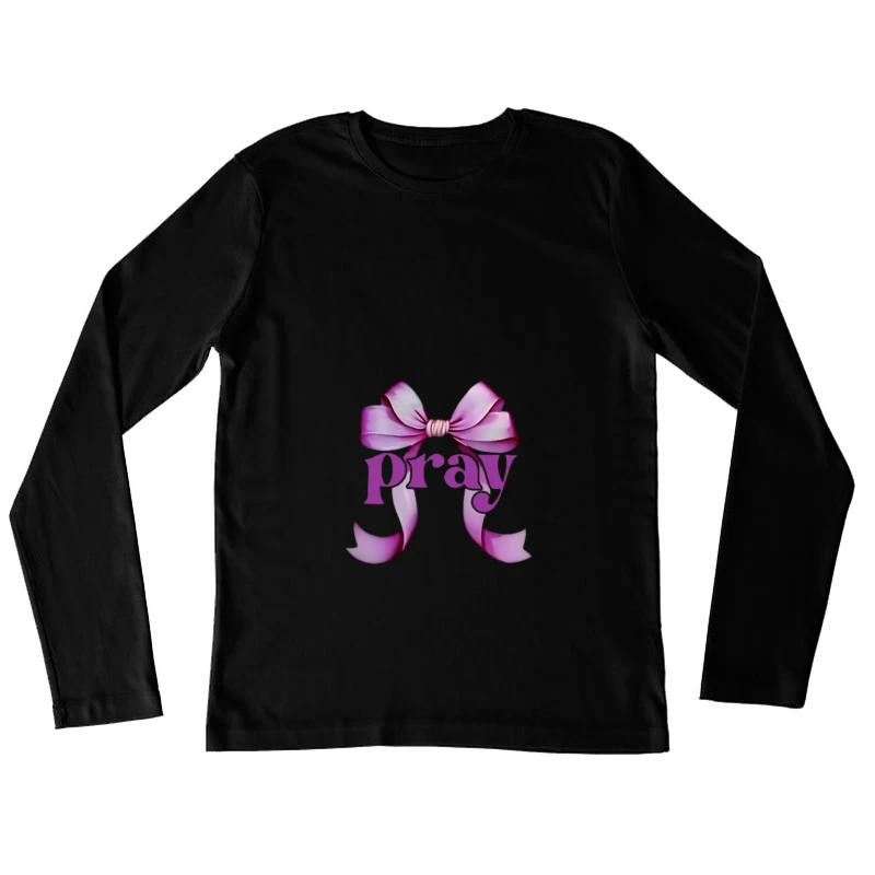 Design de nœud de prière rose Femme Manches Longues T-Shirt