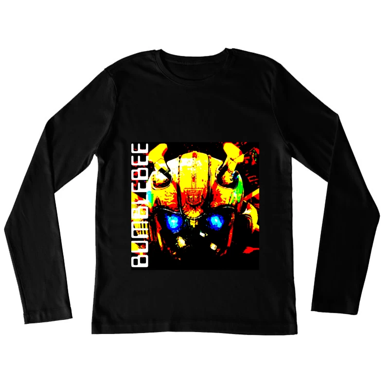 Stylized Bumblebee Autobot Portrait in Vibrant Colors Female Long Sleeve T-Shirt