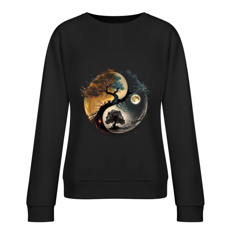 Yin Yang Tree Art Female Pullover Sweatshirt