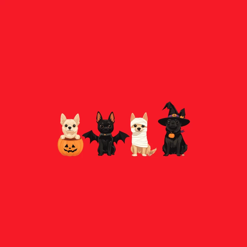 Chihuahuas in Adorable Halloween Costumes Bucket Hat