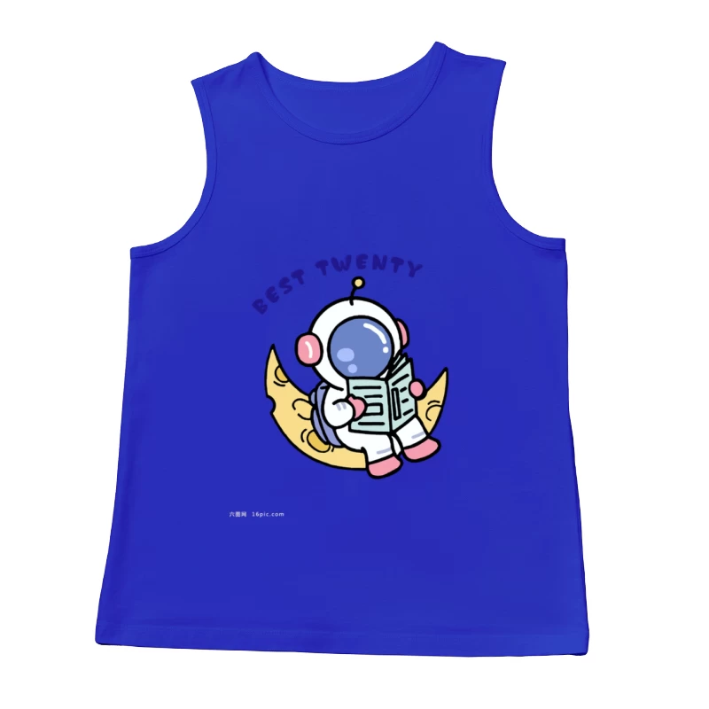 Astronaut liest auf dem Mond Herren Tanktops