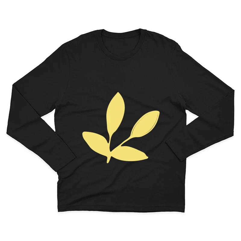 Silhouette de Feuille Minimaliste Homme Manches Longues T-Shirt