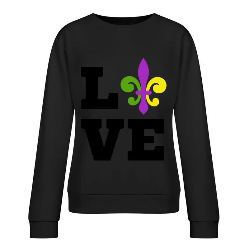 Fleur-de-lis colorée sur fond blanc Femme Sweat-shirt à enfiler