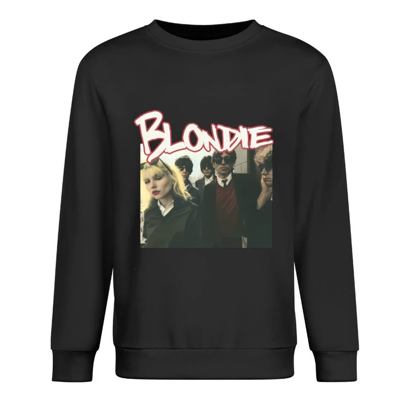 Vintage Blondie Band Album Cover from the 1970s New Wave Era Male Pullover Sweatshirt