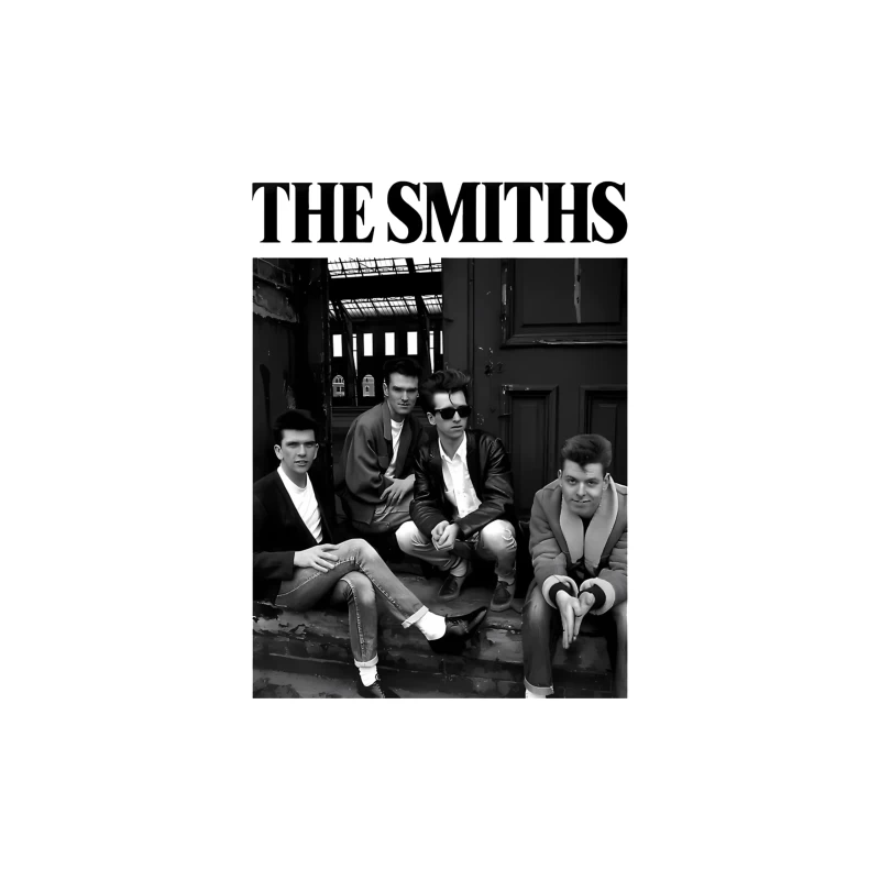 The Smiths: Iconic 1980s British Alternative Rock Band in Black and White Throw Pillow