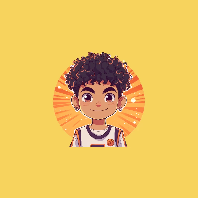 Cheerful Young Basketball Player in Anime Style Bucket Hat