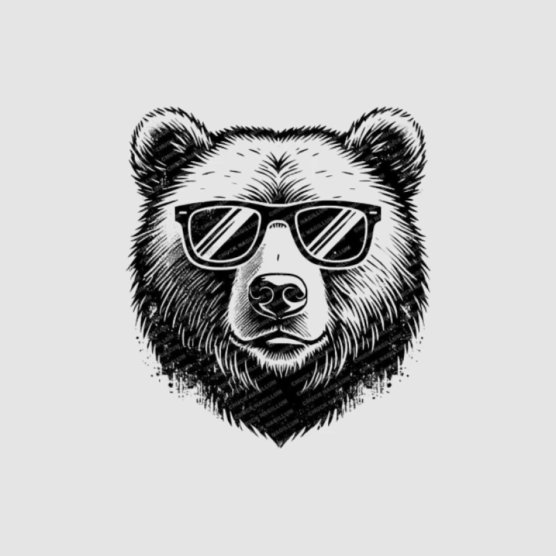 Bär mit Sonnenbrille Herren Pullover Hoodie