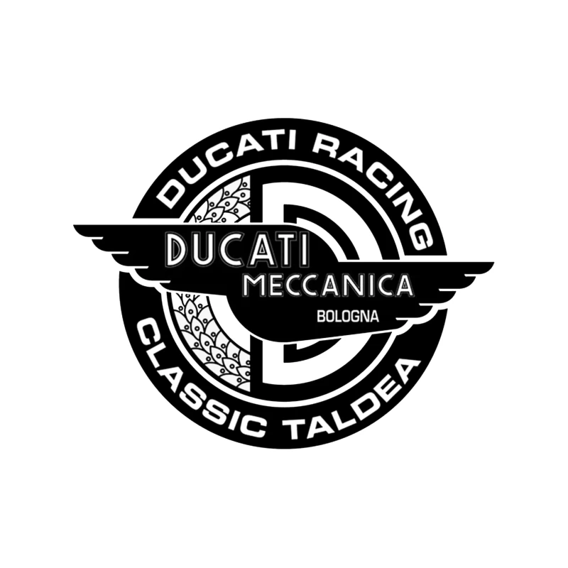 Vintage Ducati Meccanica Racing Logo from Bologna Throw Pillow