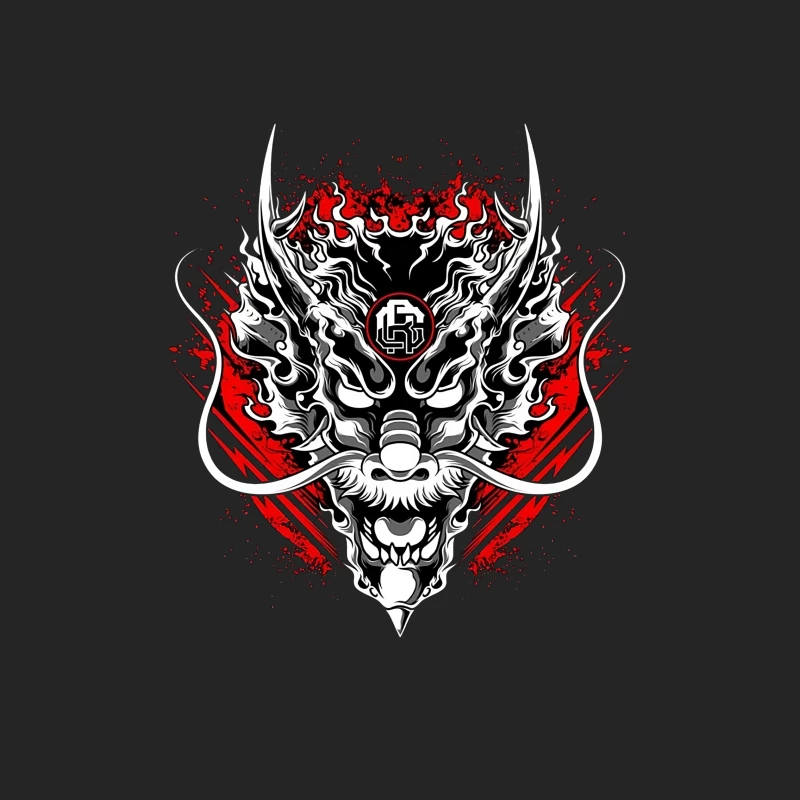 Drachenmaske mit Flammenkunst Herren Pullover Sweatshirt
