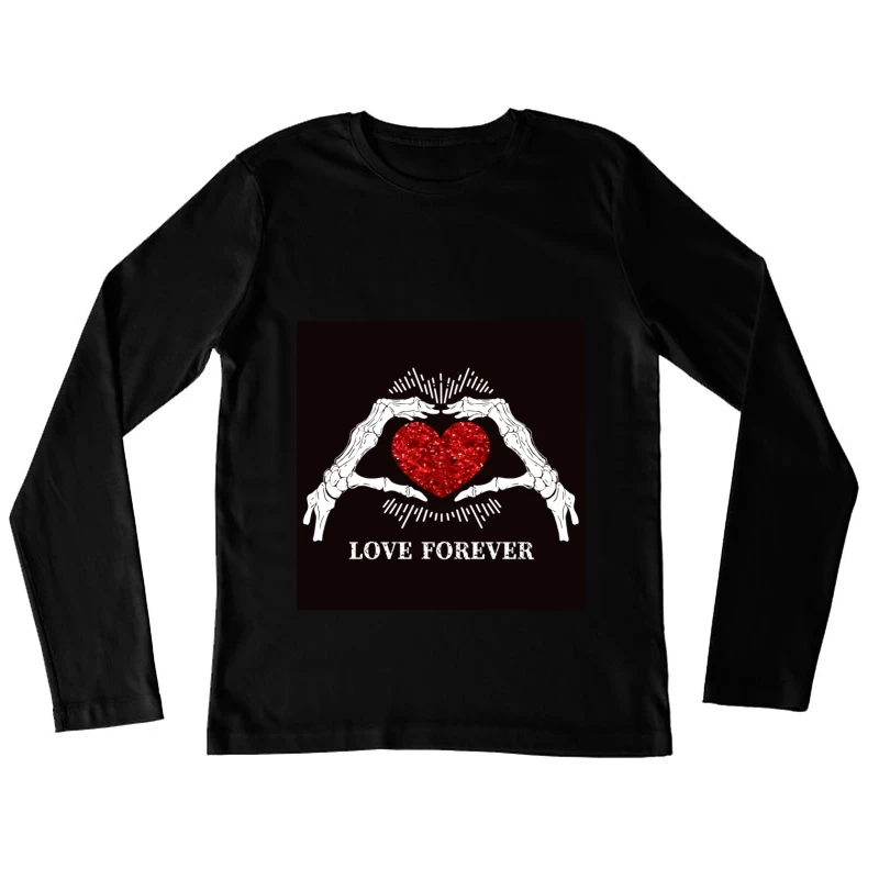 Skeletthände bilden ein Herz Damen Langarm T-Shirt