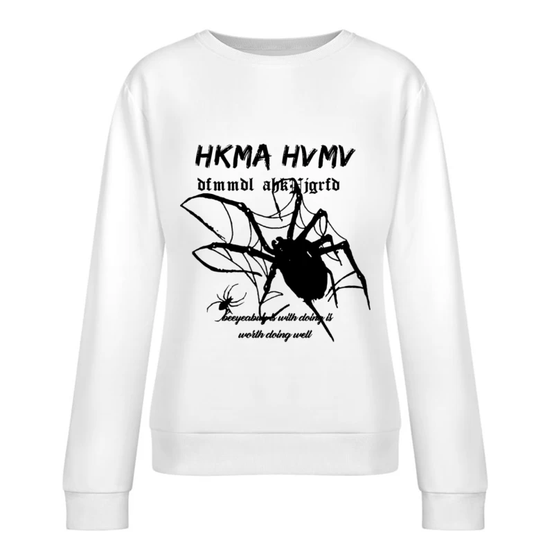 Spinnennetz-Bild mit Text Damen Pullover Sweatshirt