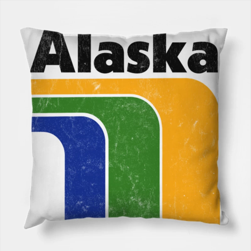 Alaska  Retro Style Design Throw Pillow