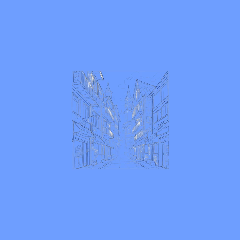 Charming Architectural Illustration of a Street Alley Coffee Mug
