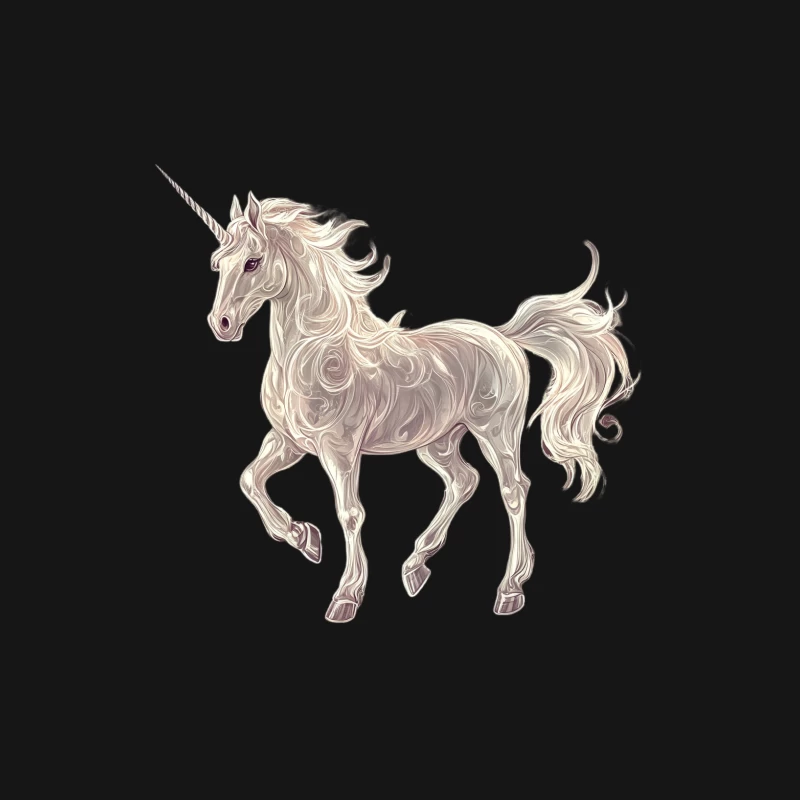 Ethereal Unicorn: A Majestic Fantasy Illustration Female Long Sleeve T-Shirt