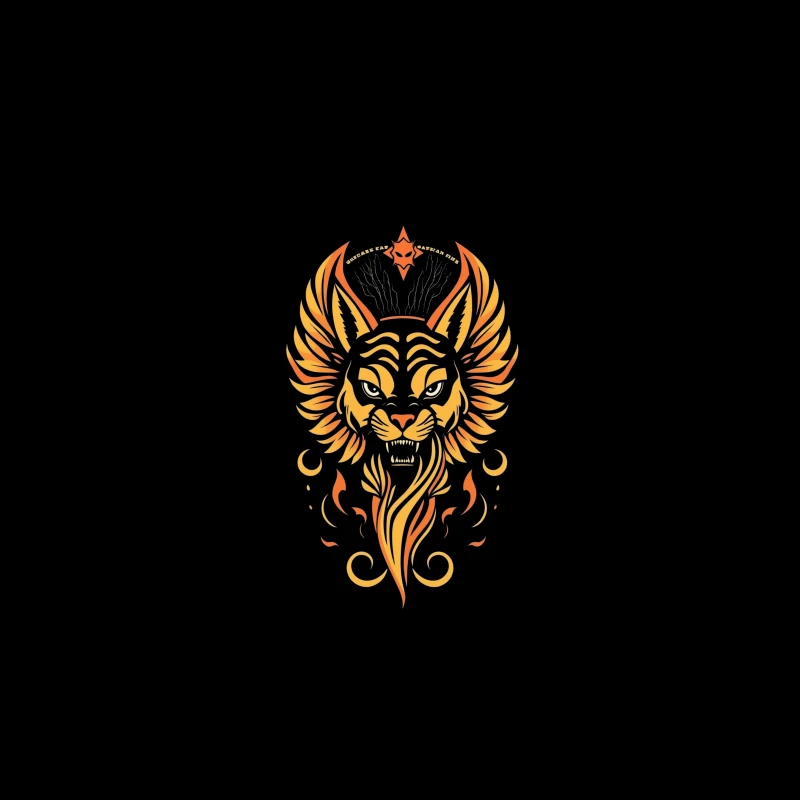 Fierce Winged Lion Illustration Travel Mug