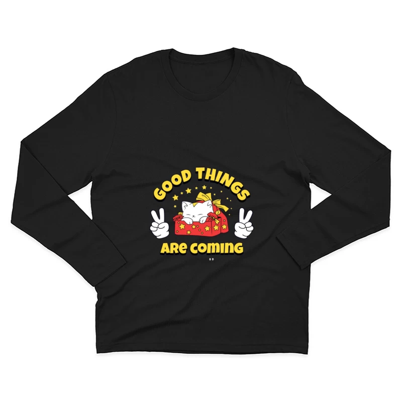 Gute Dinge kommen Glückskatze Herren Langarm T-Shirt