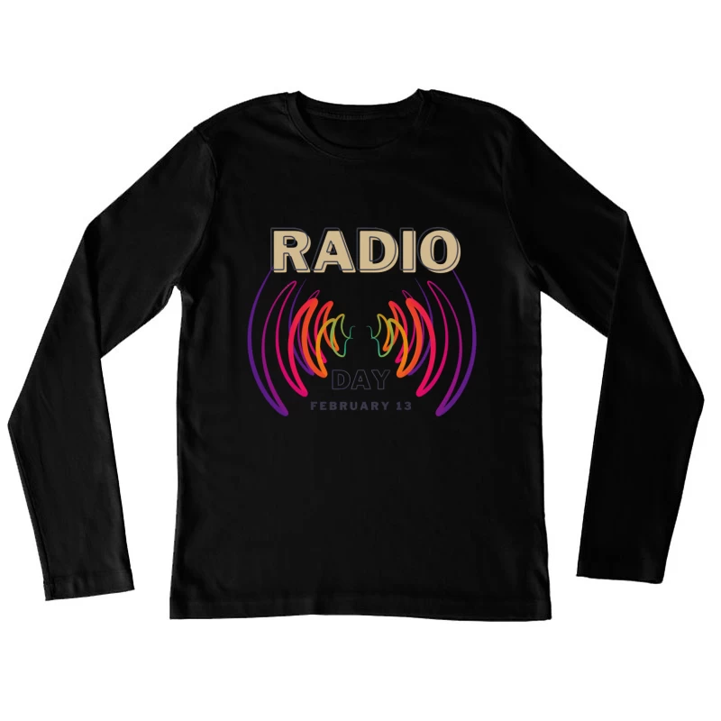 Radio Day – Vibrant Soundwave Celebration Female Long Sleeve T-Shirt