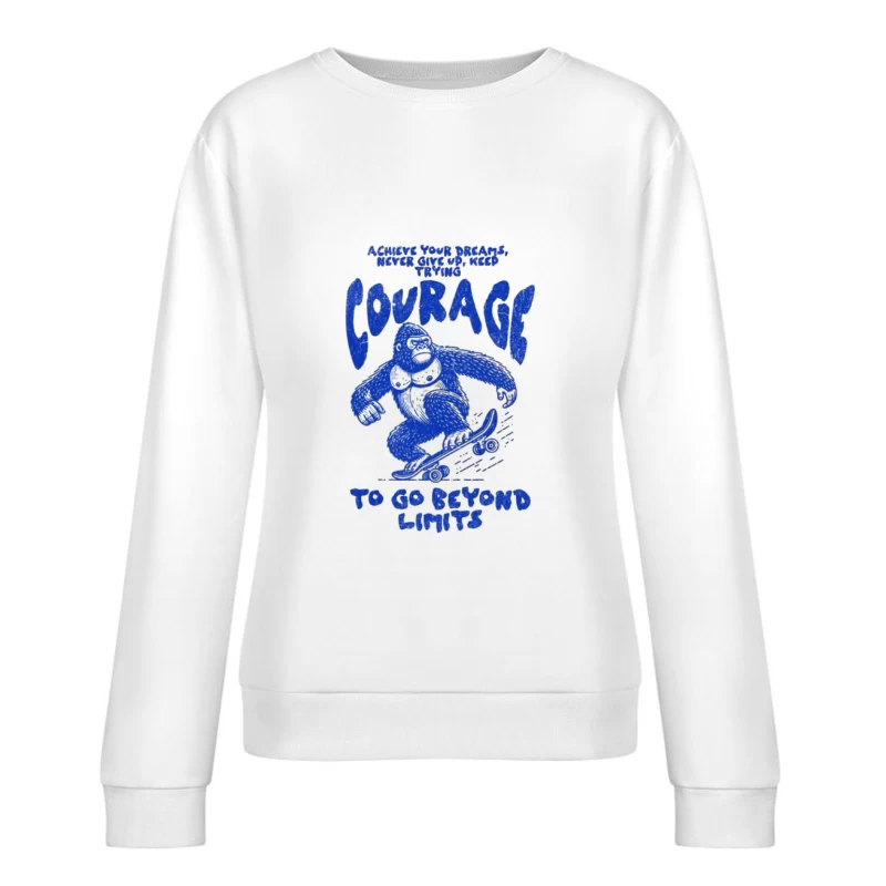 Gorille courageux sur skateboard Femme Sweat-shirt à enfiler