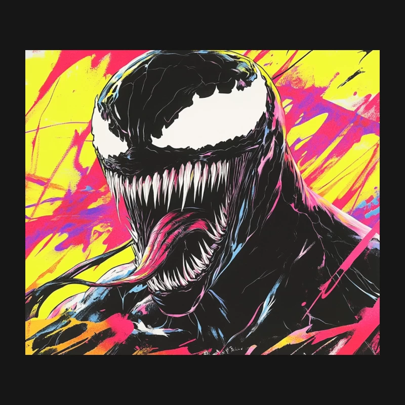 Venom: Fierce Marvel Alien Symbiote with Colorful Abstract Background Mouse Pad
