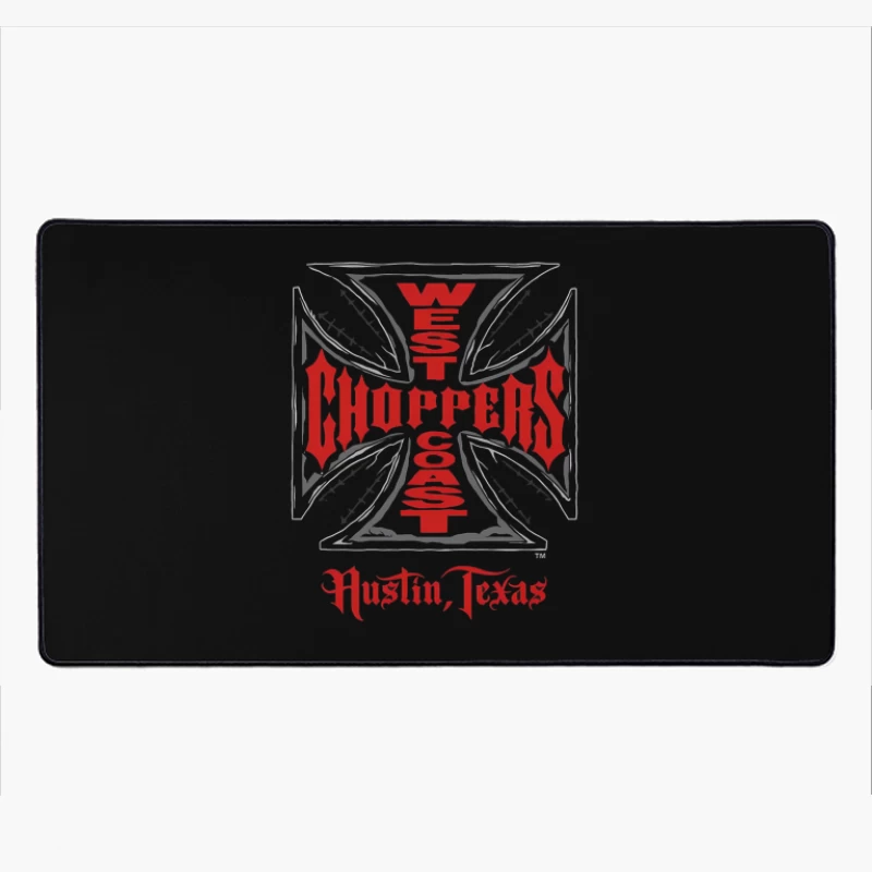 West Coast Choppers Austin Texas Custom Motorcycle Logo Desk Mat