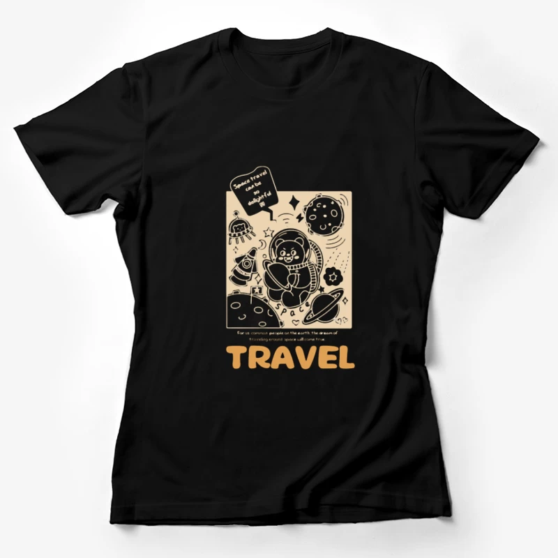 Weltraum-Abenteuer mit niedlichem Tier Damen T-Shirt