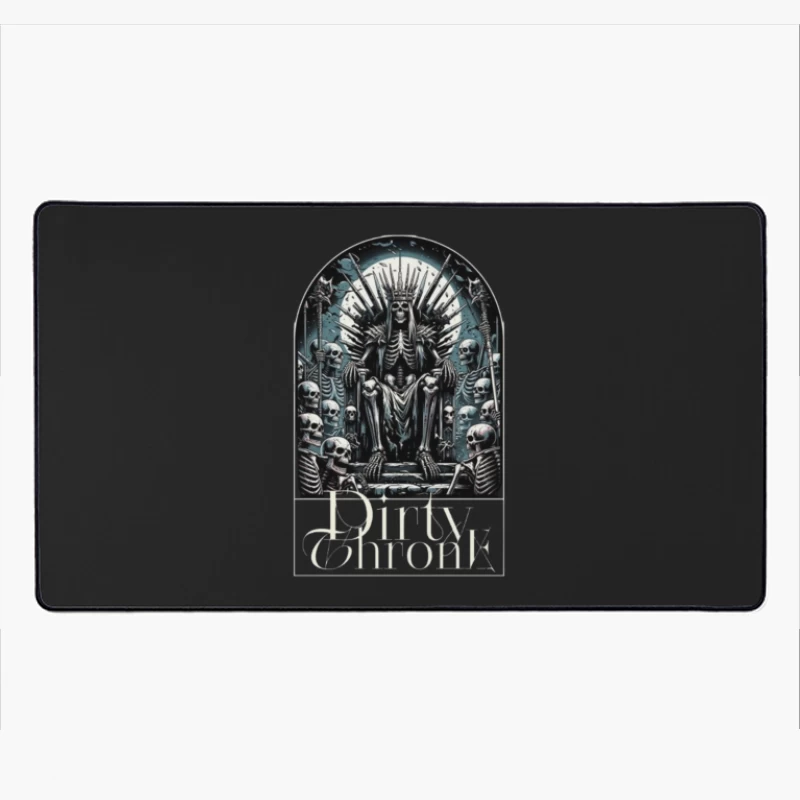 Gothic Skeleton King on Skull Throne Desk Mat