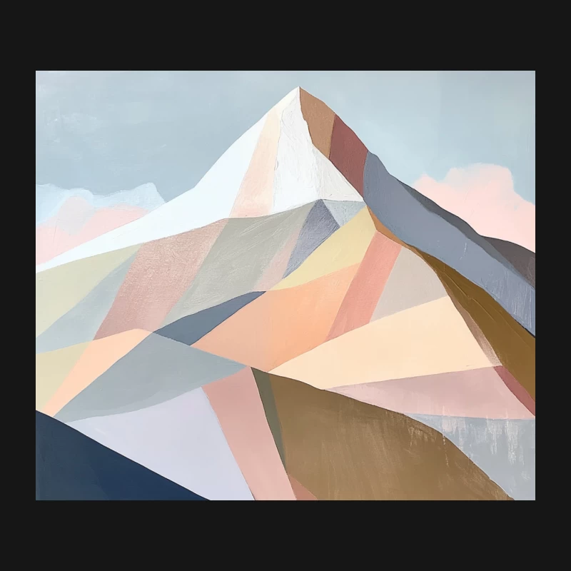 Geometric Abstract Mountain Landscape in Pastel Hues Mouse Pad