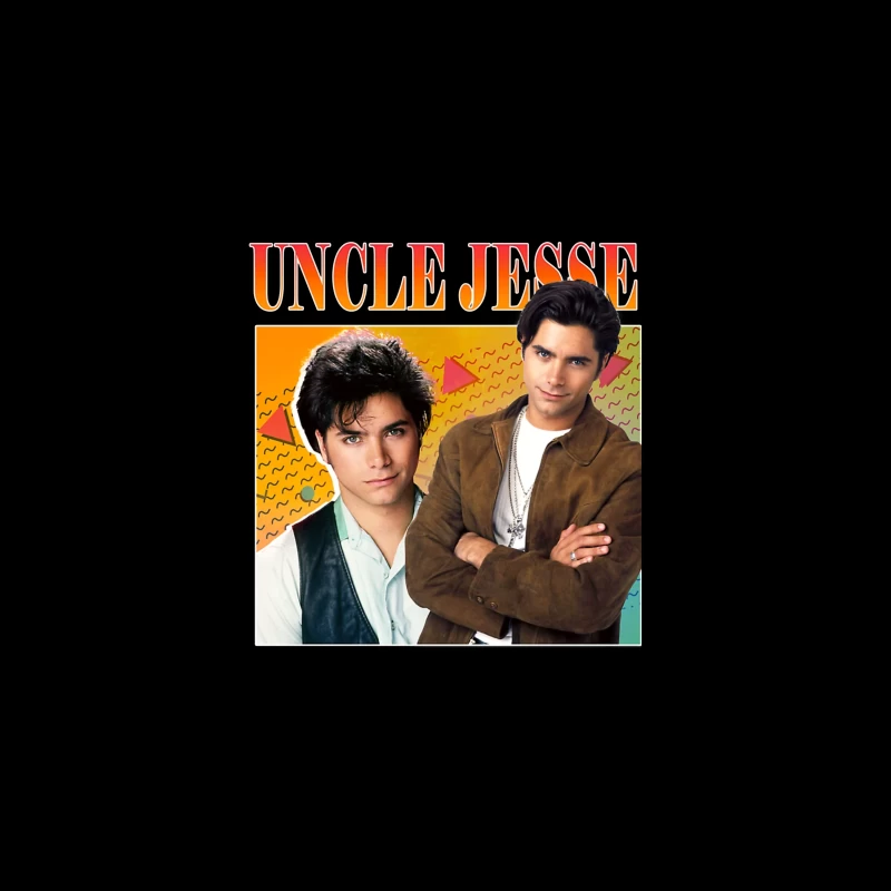 Retro TV Poster of Uncle Jesse from Full House 90s Series Desk Mat