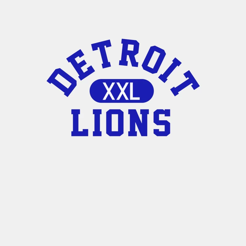 Detroit Lions XXL Sports Team Logo in Blue Typography Male Tank Top