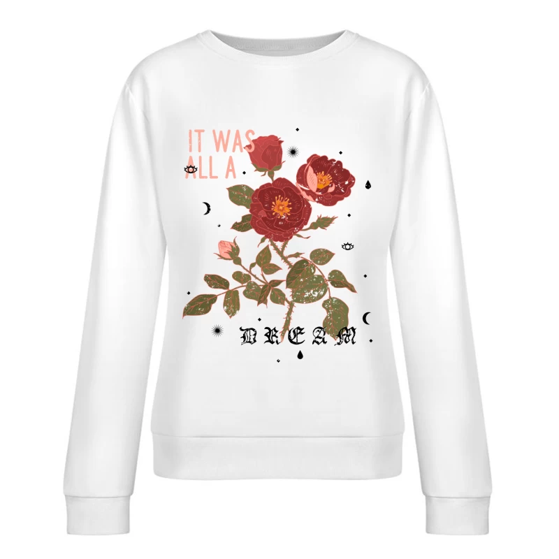 Fleurs de Rêve sur Fond Blanc Femme Sweat-shirt à enfiler