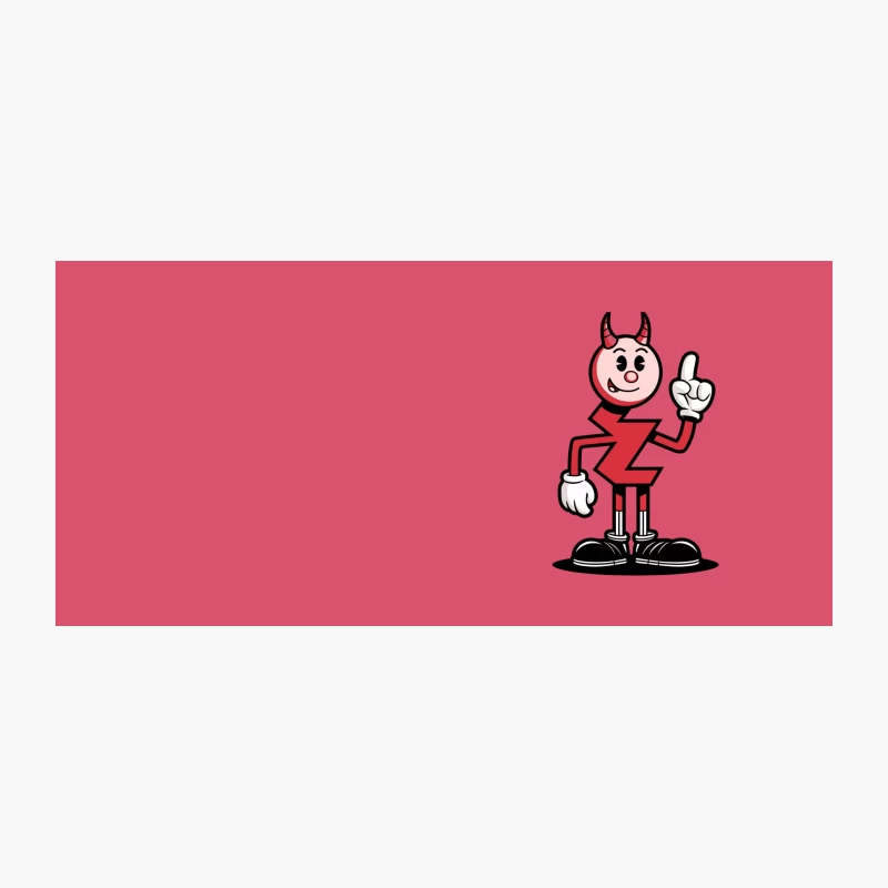 Vintage Red Devil Mascot Character Pointing Upward Coffee Mug