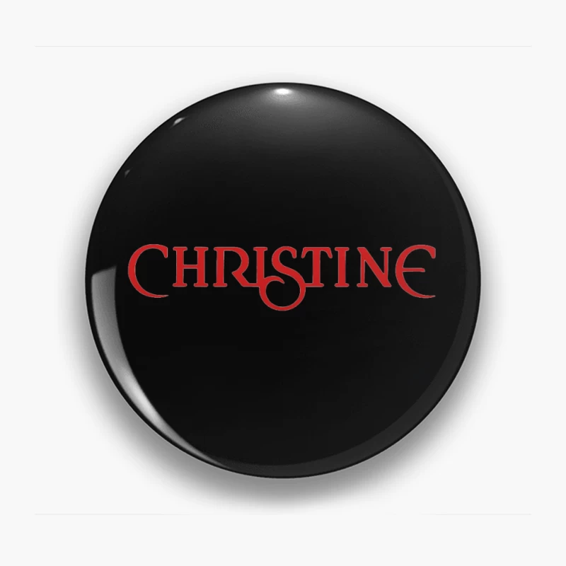 Christine (1983) Classic Horror Movie Logo in Red Typography Pin