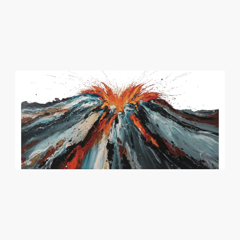 Explosive Abstract Volcano: Vibrant Expressionist Eruption Coffee Mug