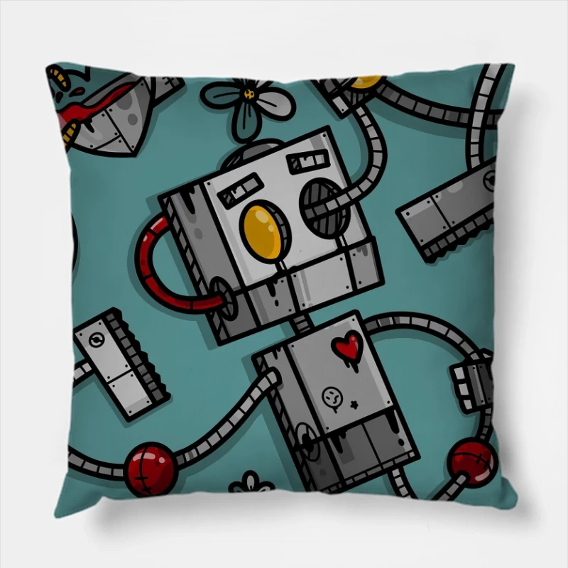 Robokite Repair Throw Pillow