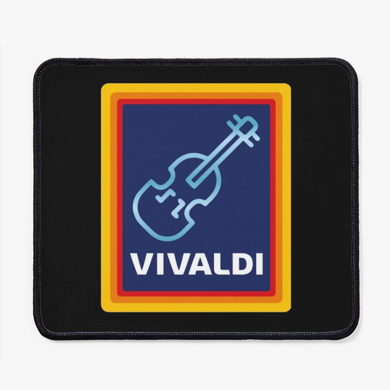 Vivaldi Classical Music Logo with Violin Icon Mouse Pad